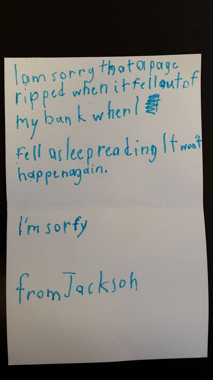 Toronto Boy Write Apology Letter to Library for Ripped Page(02)