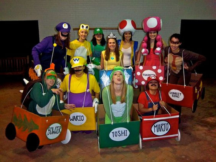 A group costume featuring our favorite characters from Mario Kart.